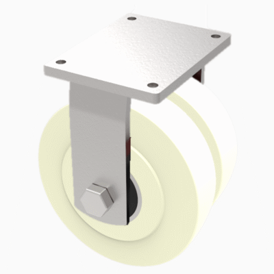 Nylon Plate Fixed Castor 300mm 7500kg Load