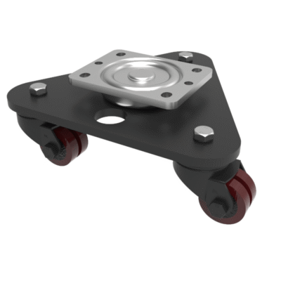 Scenery Skate Polyurethane Cast Iron Plate Twin Swivel Castor 48mm 460kg Load
