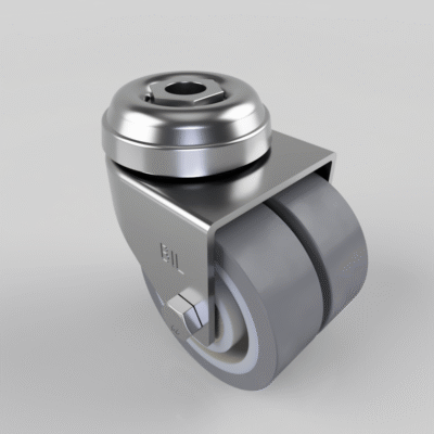 Grey Rubber Bolt Hole Swivel Castor 50mm 55kg Load