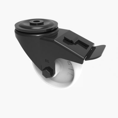 Nylon Bolthole Swivel Castor Brake 100mm 250kg Load