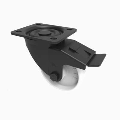 Nylon Plate Swivel Castor Brake 100mm 250kg Load