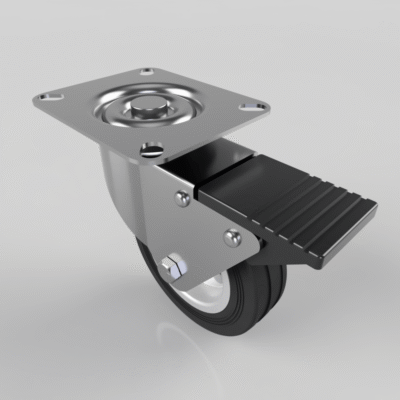 Black Rubber Steel Plate Brake 100mm 70kg Load