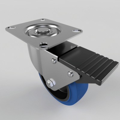 Blue Elastic Rubber 65ShoreA Plate Brake 100mm 125kg Load