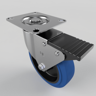 Blue Elastic Rubber 65ShoreA Plate Brake 125mm 125kg Load