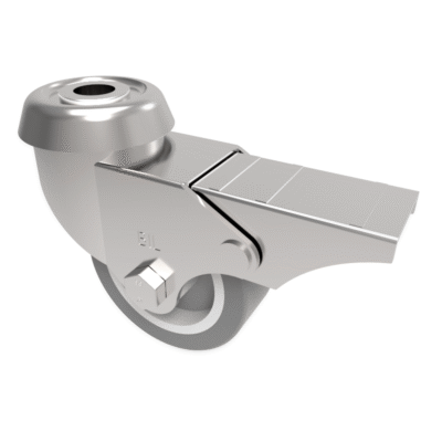 Rubber Bolt Hole Swivel Castor Brake 50mm 40kg
