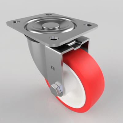 Polyurethane Nylon Plate Swivel Castor 100mm 250kg Load