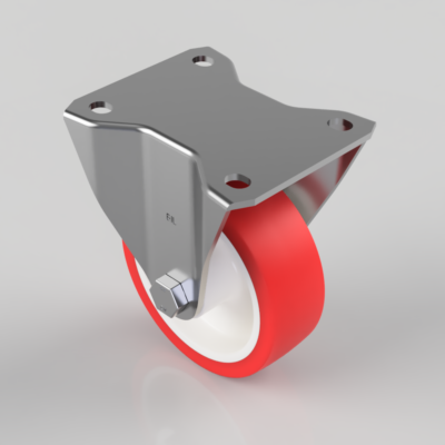 Polyurethane Nylon Plate Fixed Castor 100mm 250kg Load