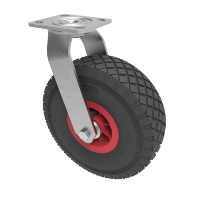 Puncture Proof Polyurethane Plate Swivel Castor 300mm 150kg Load