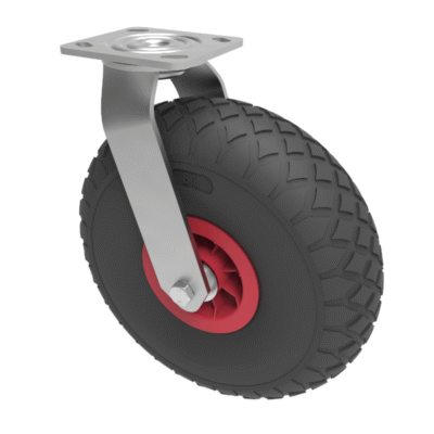 Puncture Proof Polyurethane Plate Swivel Castor 300mm 150kg Load