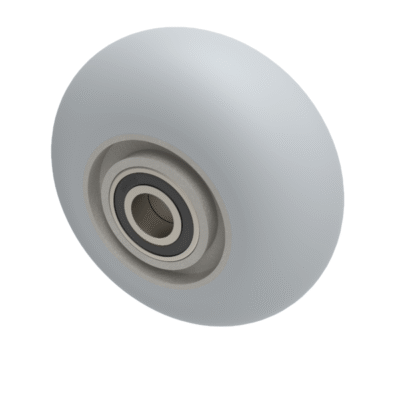 Grey Soft Elastic Rubber 100mm Ball Bearing Wheel 150kg Load