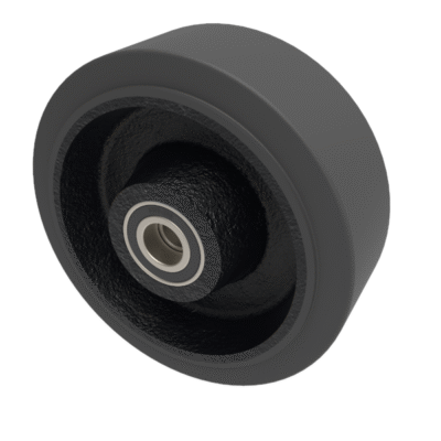 Elastic Rubber Cast Iron 200mm Ball Bearing Wheel 650kg Load