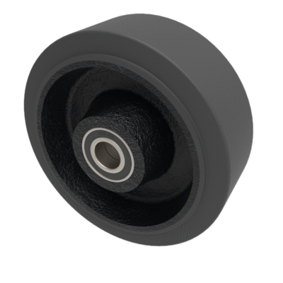 Elastic Rubber Cast Iron 200mm Ball Bearing Wheel 650kg Load