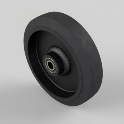 Elastic Rubber Cast Iron 300mm Ball Bearing Wheel 850kg Load