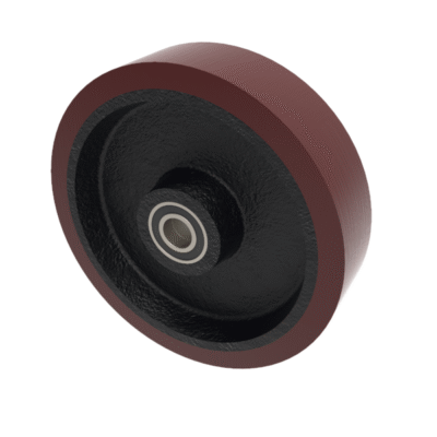 Polyurethane Cast Iron 300mm Ball Bearing Wheel 1400kg Load
