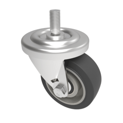 Elastic Rubber Stem Swivel Castor 75mm 125kg Load