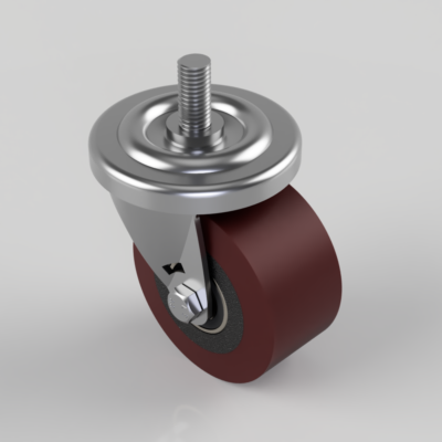 Polyurethane on Cast Iron Stem Swivel Castor 75mm 125kg Load