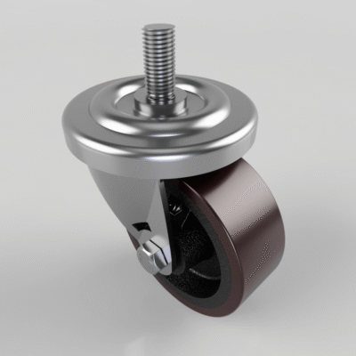 Polyurethane on Cast Iron Stem Swivel Castor 75mm 125kg Load
