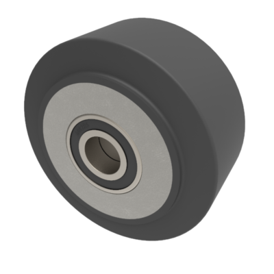 Elastic Rubber on Aluminium 80mm Ball Bearing Wheel 180kg Load