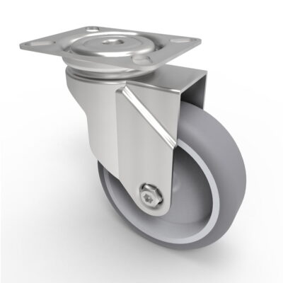 Rubber Swivel Castor Plate 100mm 90kg