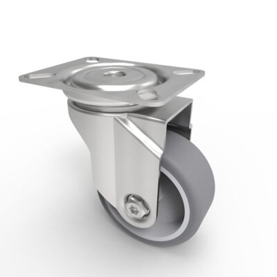 Rubber Swivel Castor Plate 75mm 70kg