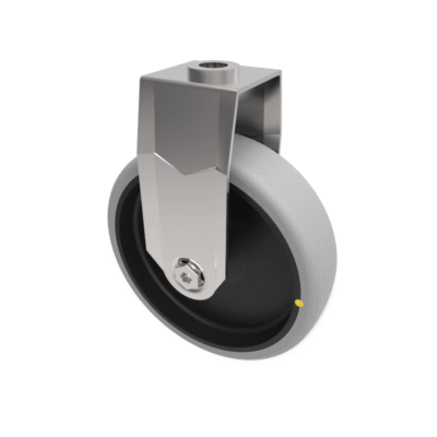 Electrically Conductive Rubber Bolt Hole Fixed Castor 125mm 100kg Load