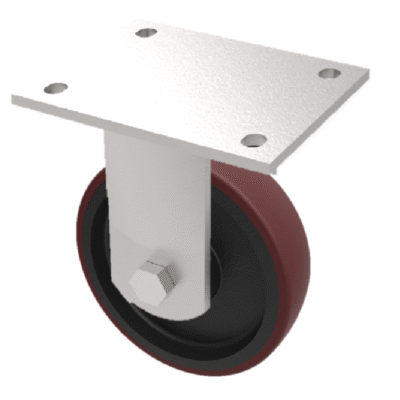 Polyurethane Cast Iron Plate Fixed Castor 200mm 2000kg Load