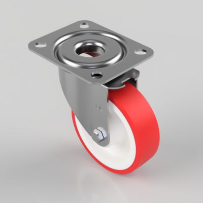 Polyurethane Nylon Plate Swivel Castor 100mm 180kg Load