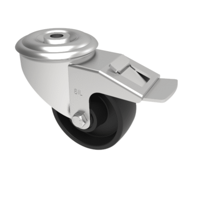 Polypropylene Bolt Hole Swivel Castor Brake 80mm 110kg Load