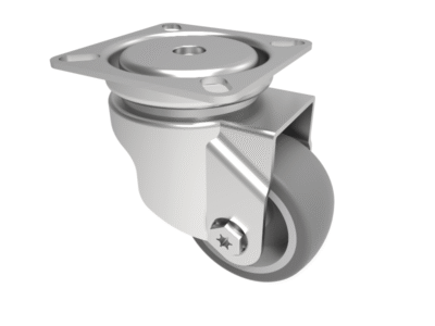 Rubber Swivel Castor Plate 75mm 50kg