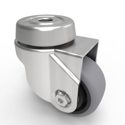 Electrically Conductive Rubber Bolt Hole Swivel Castor 50mm 50kg Load