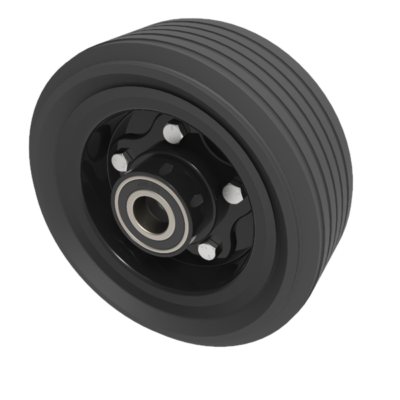 Black Rubber Pressed Steel 200mm Ball Bearing 250kg Load