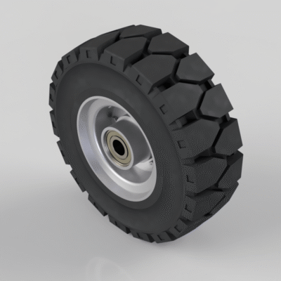 Black Elastic Speed Rubber 250mm Ball Bearing Wheel 450kg Load