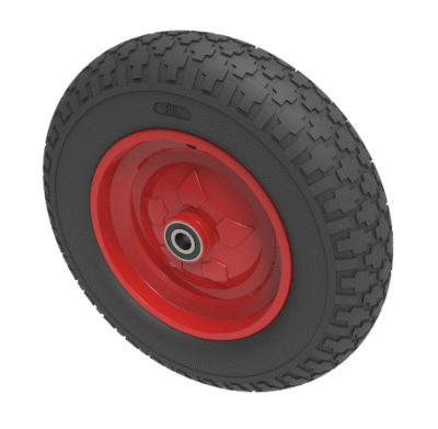 Puncture Proof Polyurethane 400mm Ball Bearing Wheel 200kg Load