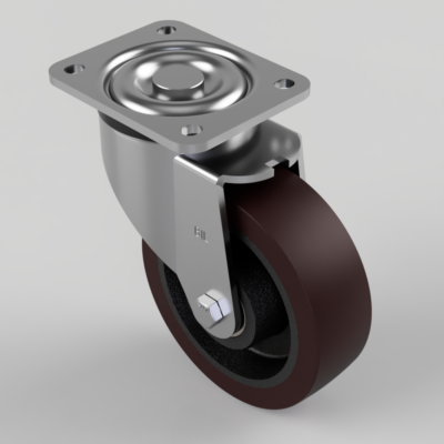 Polyurethane Cast Iron Plate Swivel Castor 160mm 750kg Load