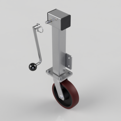 Removable Handle Polyurethane Cast Iron Plate Swivel Castor 200mm 600kg Load