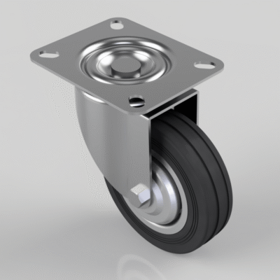 Rubber Plate Swivel 100mm Load 60kg