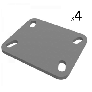 Four Pack Castor Unplated Fixing Plate