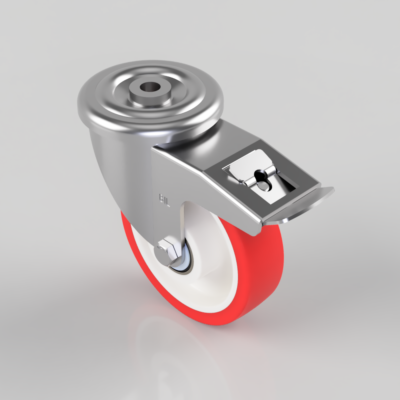 Stainless Steel Polyurethane Nylon Bolt Hole Swivel Castor Brake 150mm 500kg Load
