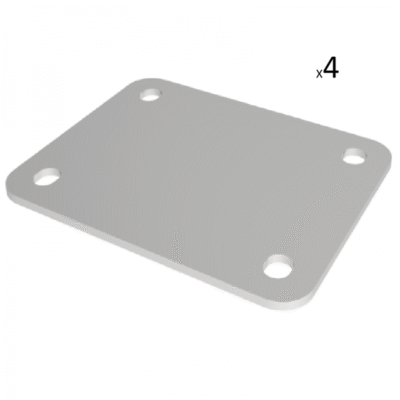 Four Pack Castor Unplated Fixing Plate