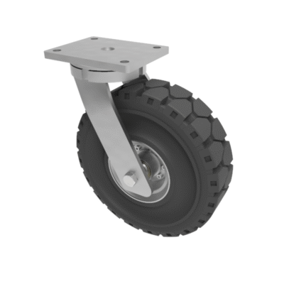 Elastic Speed Rubber Plate Swivel Castor 306mm 535kg Load