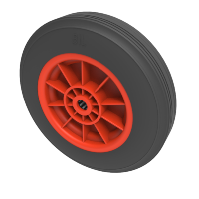 Black Rubber 355mm Roller Bearing 300kg Load