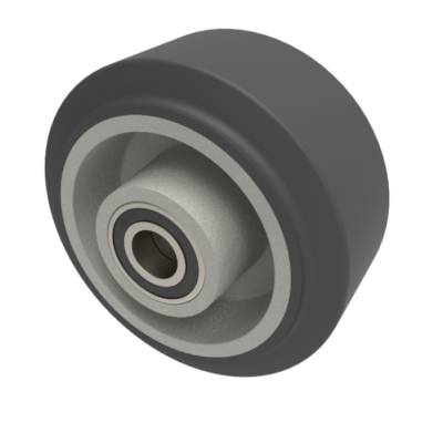 Elastic Rubber on Aluminium 100mm Ball Bearing Wheel 250kg Load