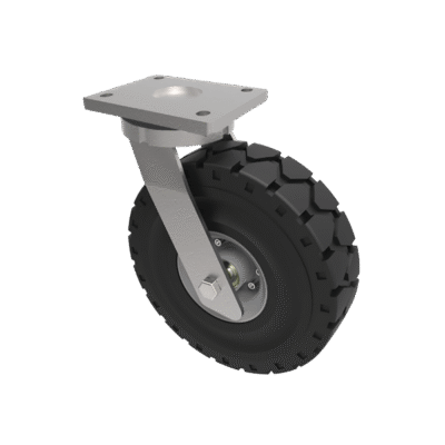 Elastic Speed Rubber Plate Swivel Castor 406mm 950kg Load