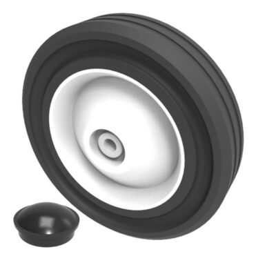 Black Rubber 125mm Plain Bearing 30kg Load